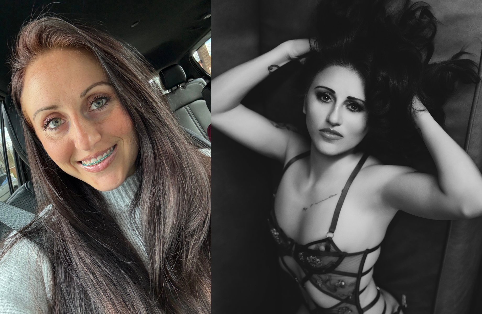 Before and after boudoir transformation