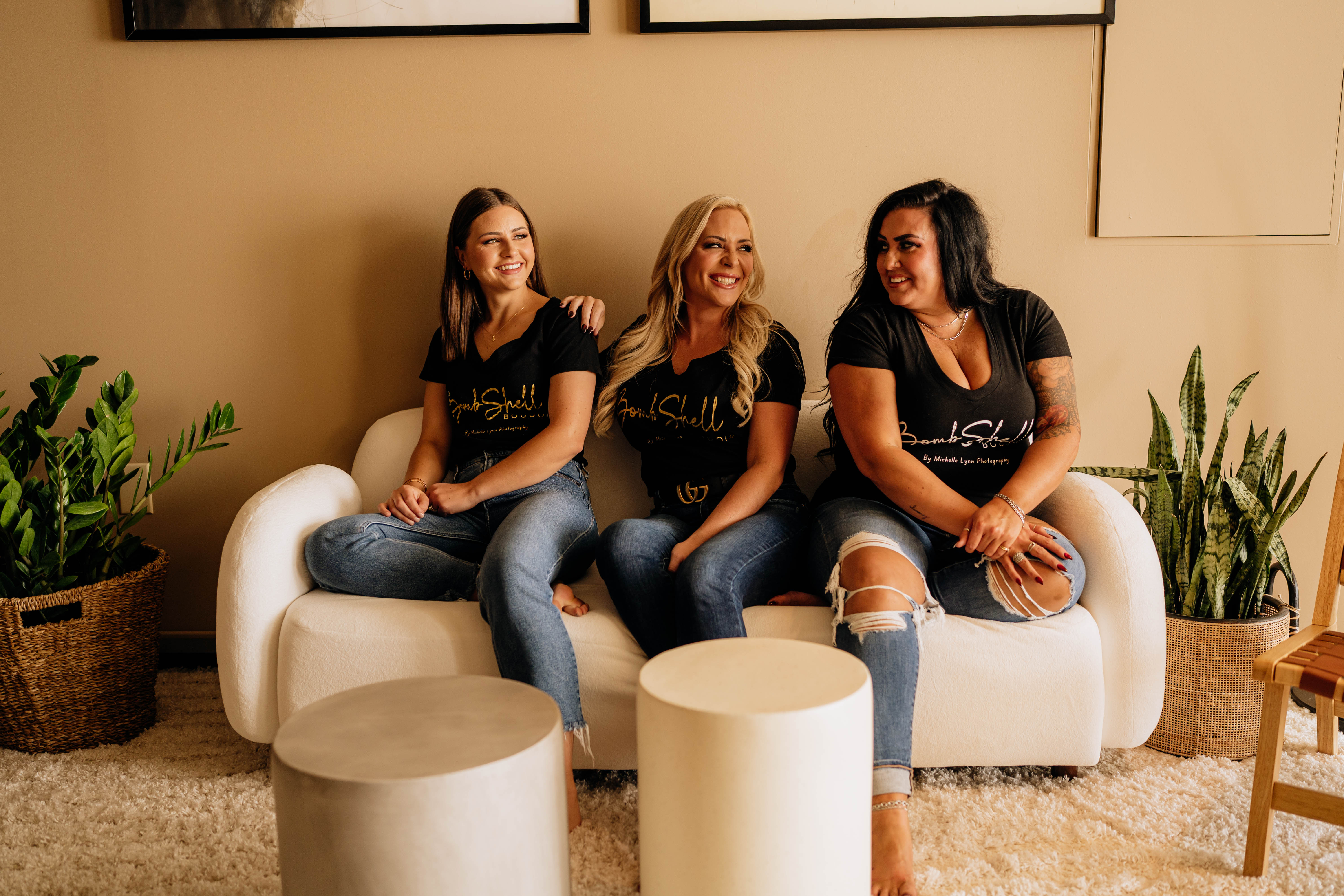 Michelle, Lindsey, and Shelby — BombShell Boudoir team