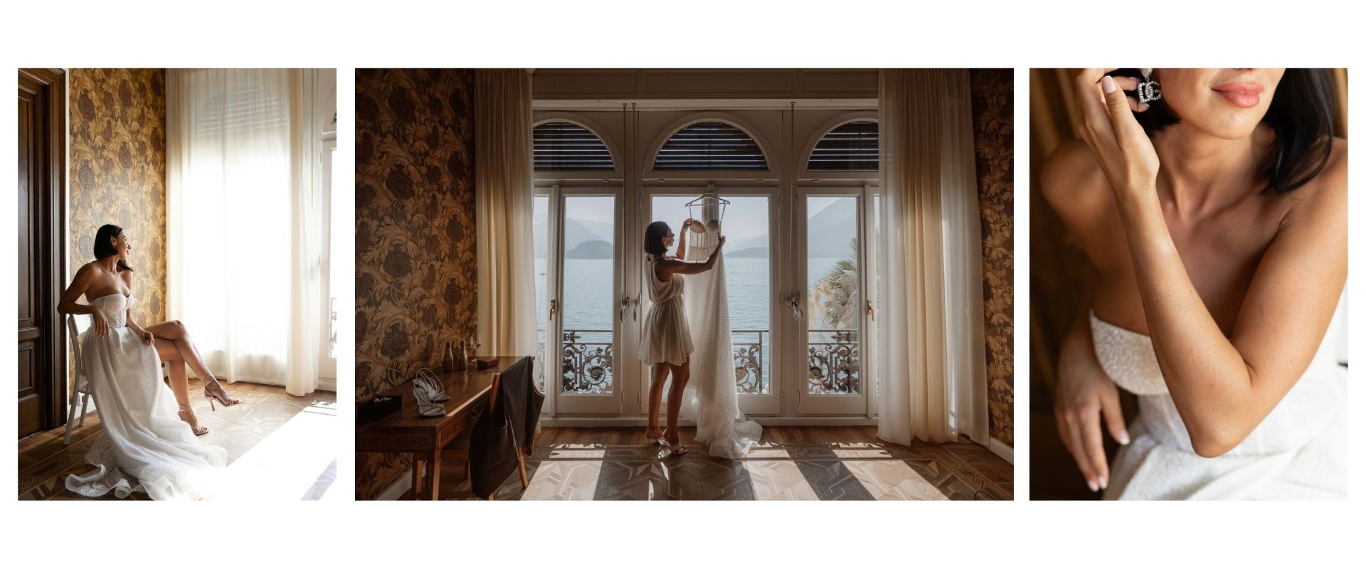 Elegant bridal getting ready photography by Lubov Lisitsa, wedding photographer in Warsaw and across Europe.