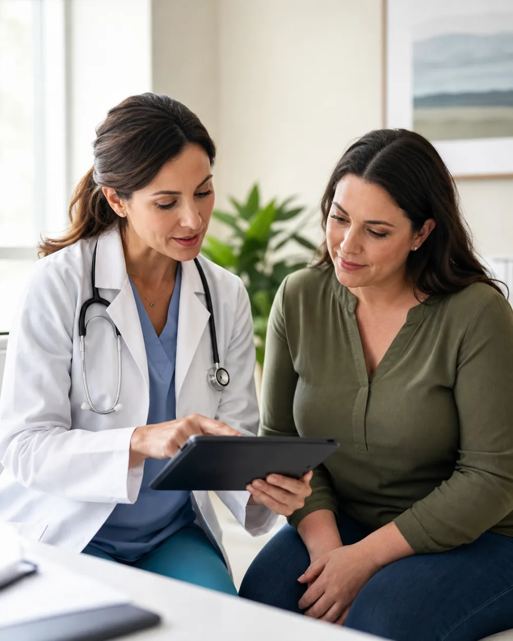 Patient discussing a physician-guided medical weight-loss plan