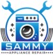 Sammy Appliance Repair logo with washing machine and tools icon