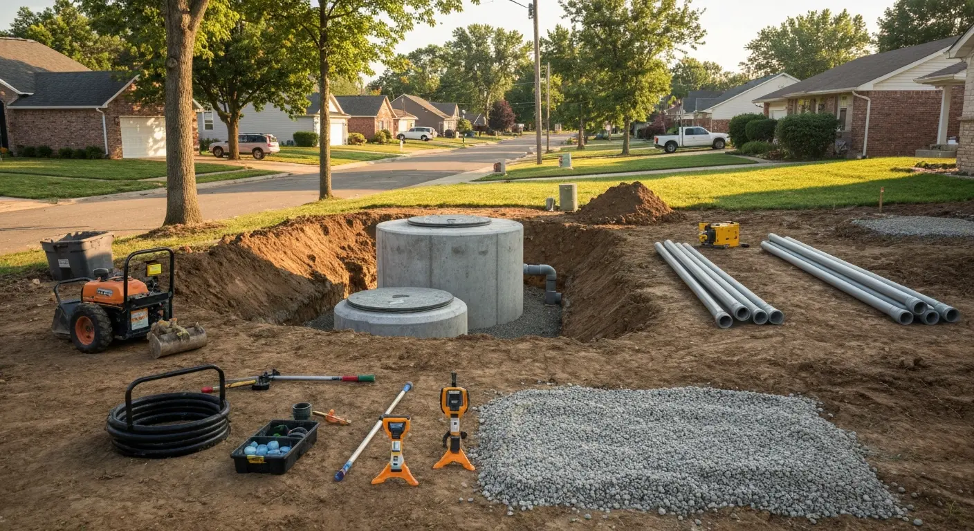 New septic system installation