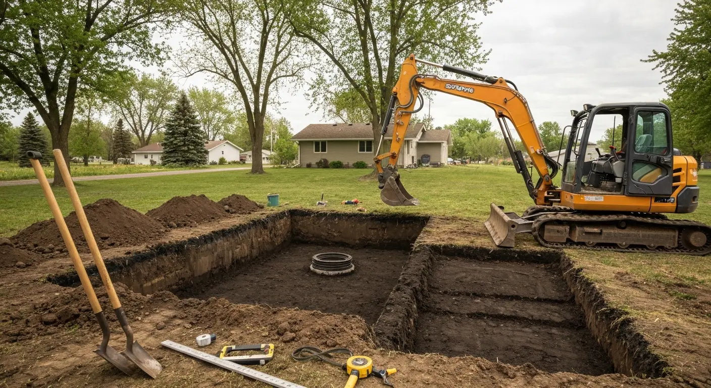 Septic repair excavation