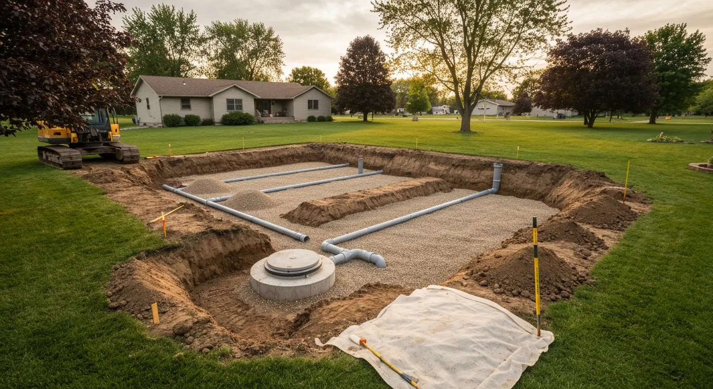 Septic tank excavation