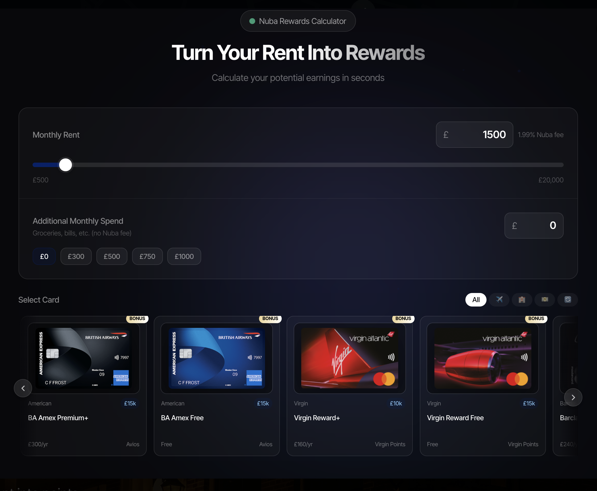 Nuba Rewards Calculator Nuba Rewards Calculator