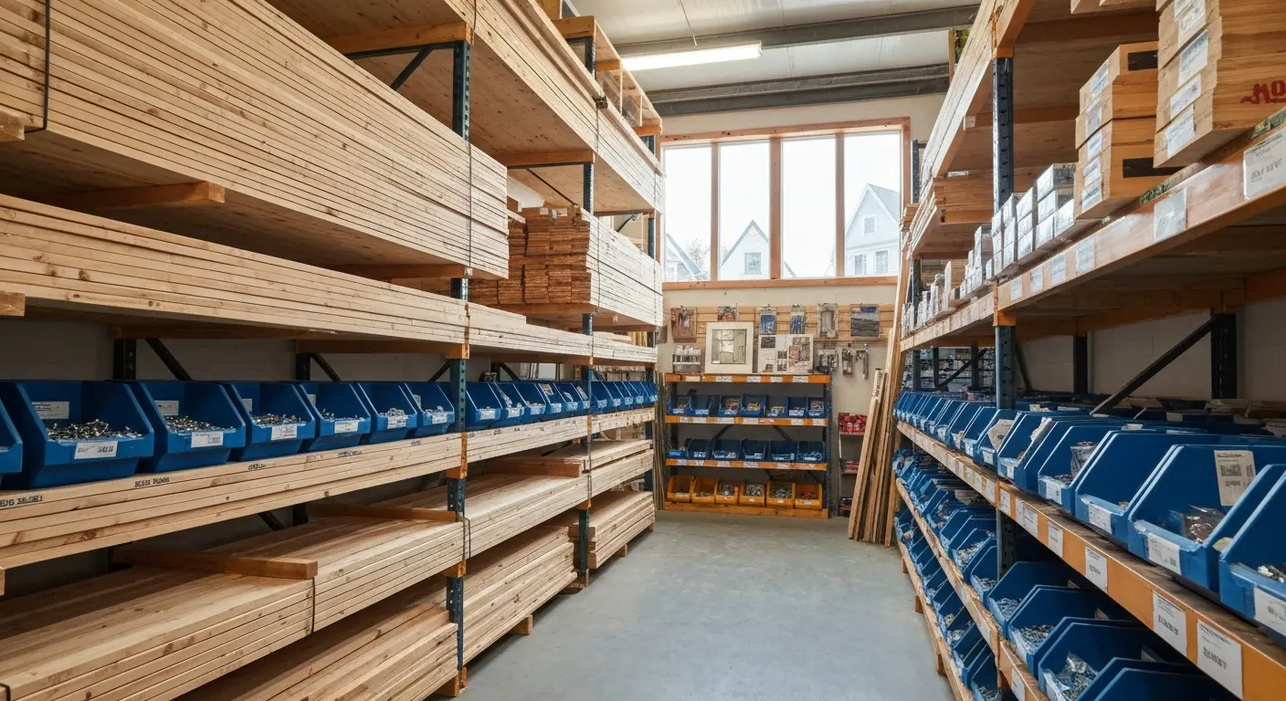 Building materials warehouse and inventory