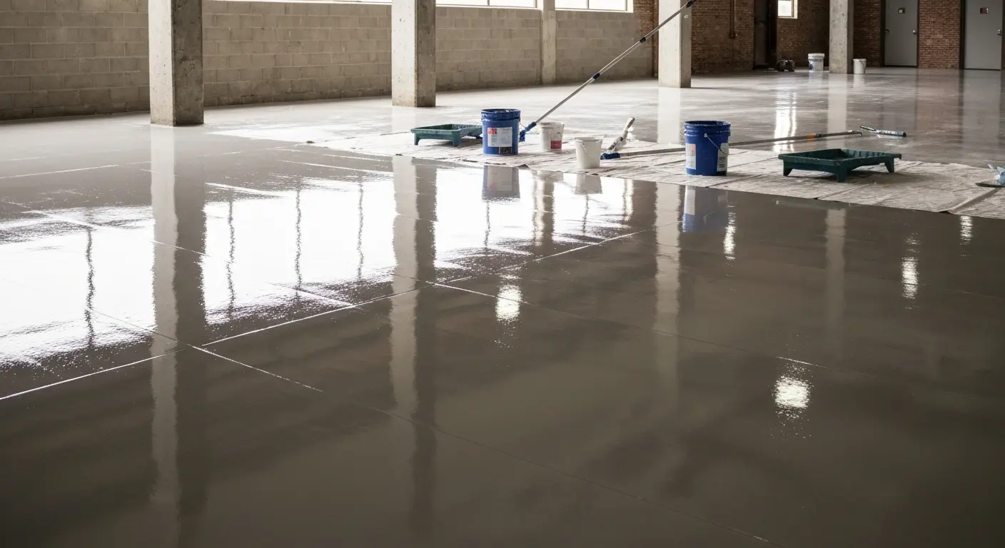 Polyaspartic floor coating application