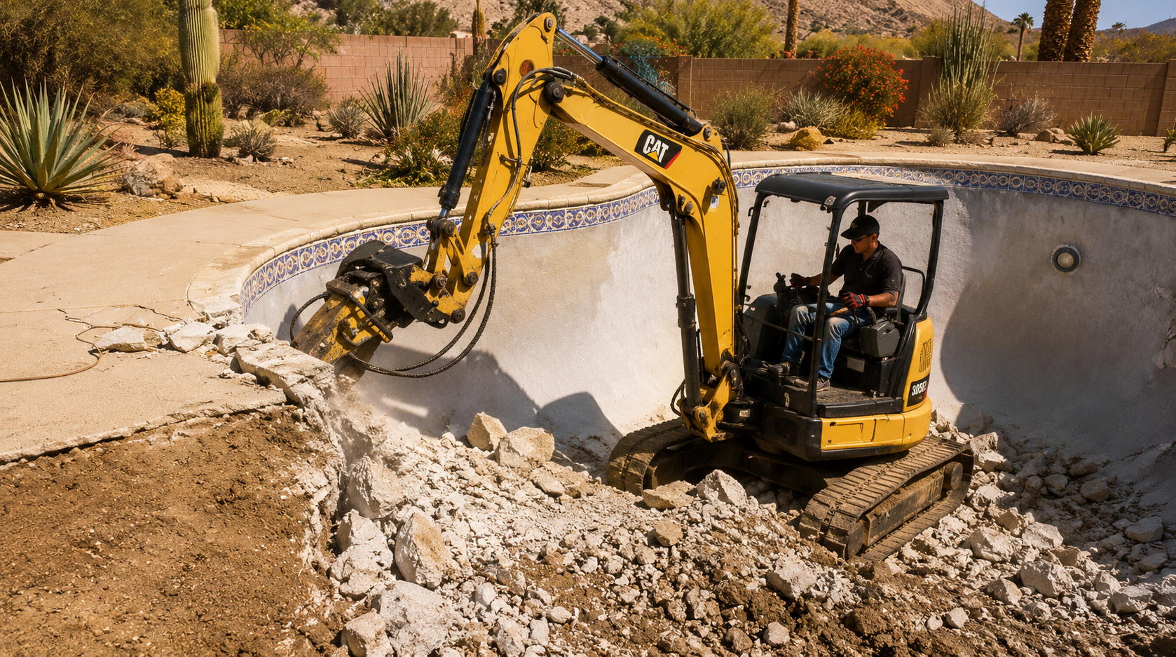 Pool demolition and removal work