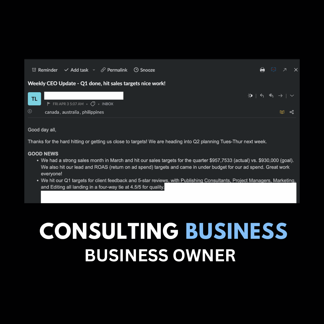 Testimonial from Consulting Business Owner