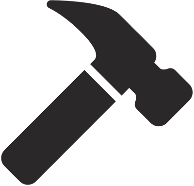 Hammer icon for expert roof installation by professional roofing contractors providing quality home roofing solutions