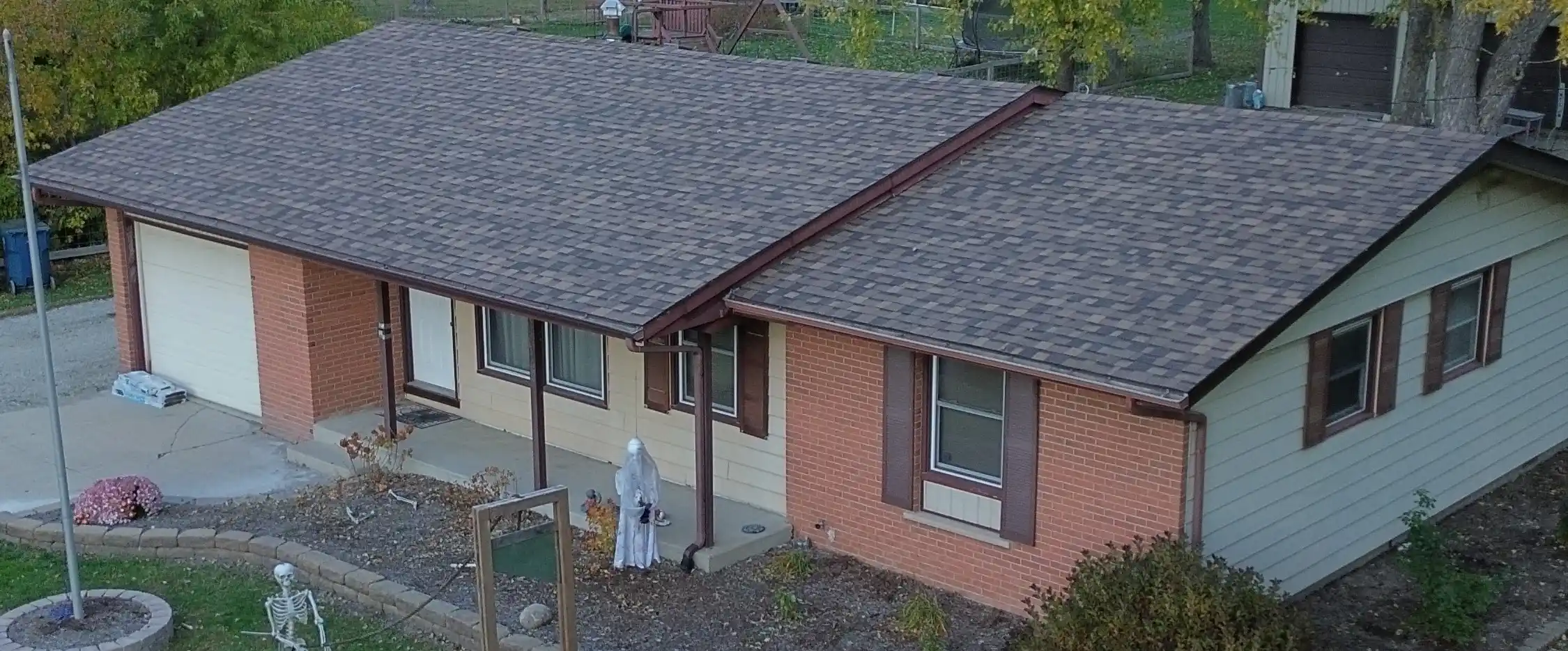 Completed residential roof repair in Mokena Illinois using durable asphalt shingles for long lasting protection