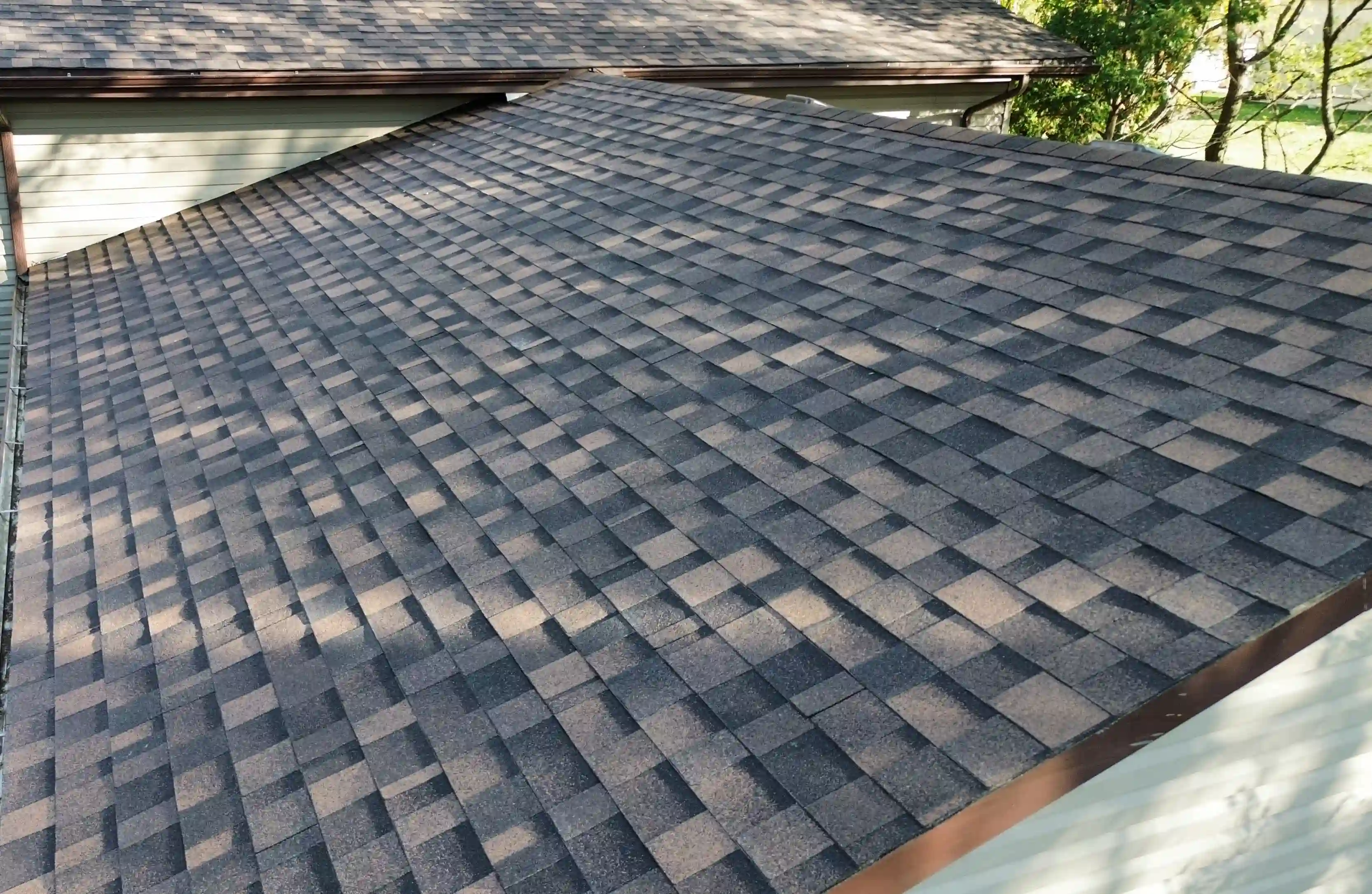 View of a completed residential roofing project in Orland Park Illinois highlighting dependable workmanship and long lasting roof protection
