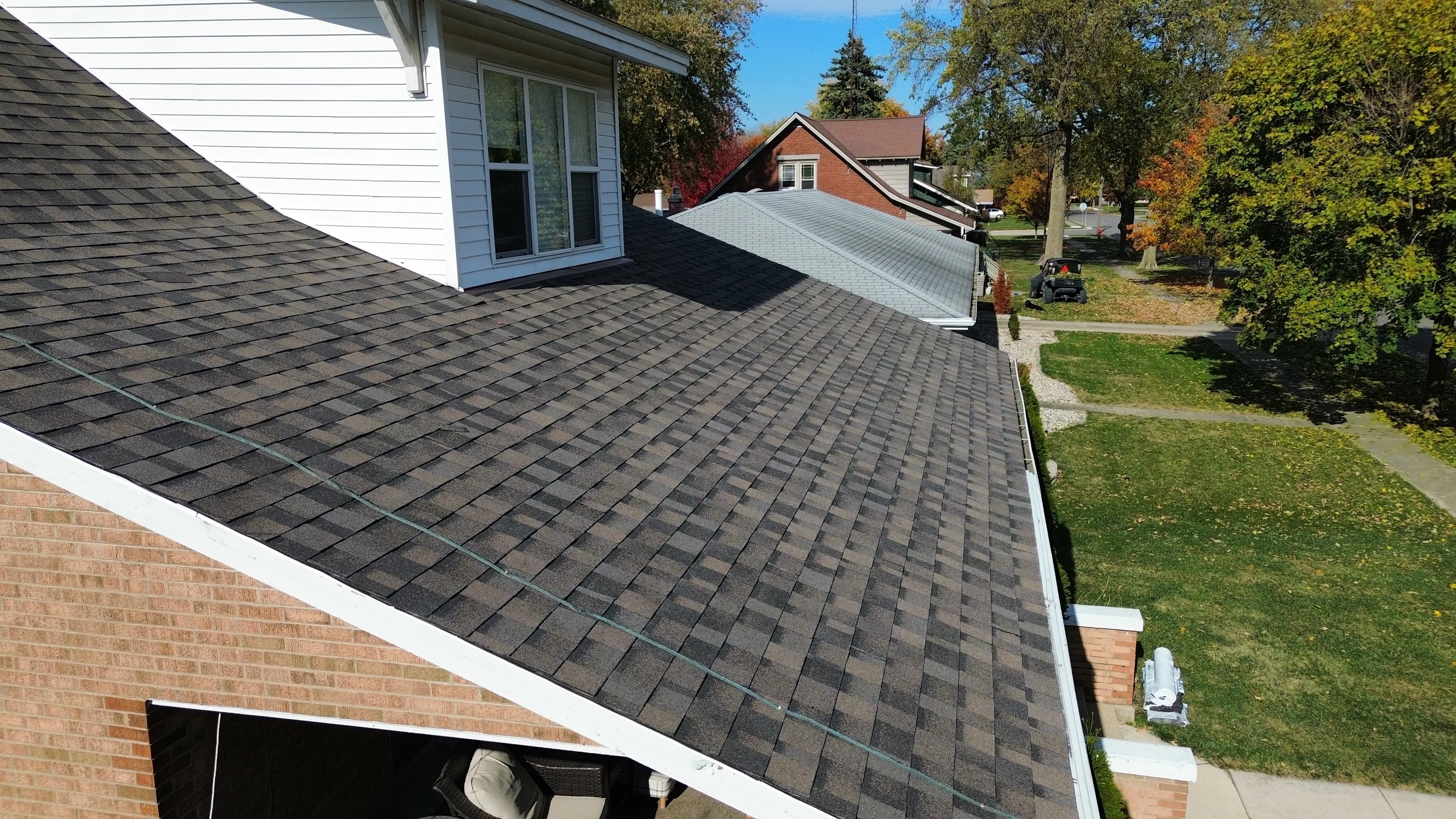 Asphalt shingle residential roof replacement on a single family home in Bonfield Illinois providing durable weather protection