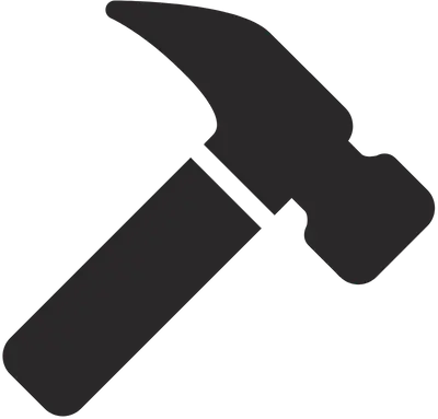 Hammer icon for expert roof installation by professional roofing contractors providing quality home roofing solutions