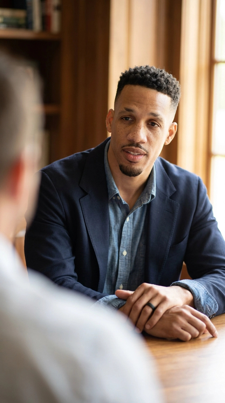 Zacc Mitchell over-the-shoulder real estate consultation in DFW