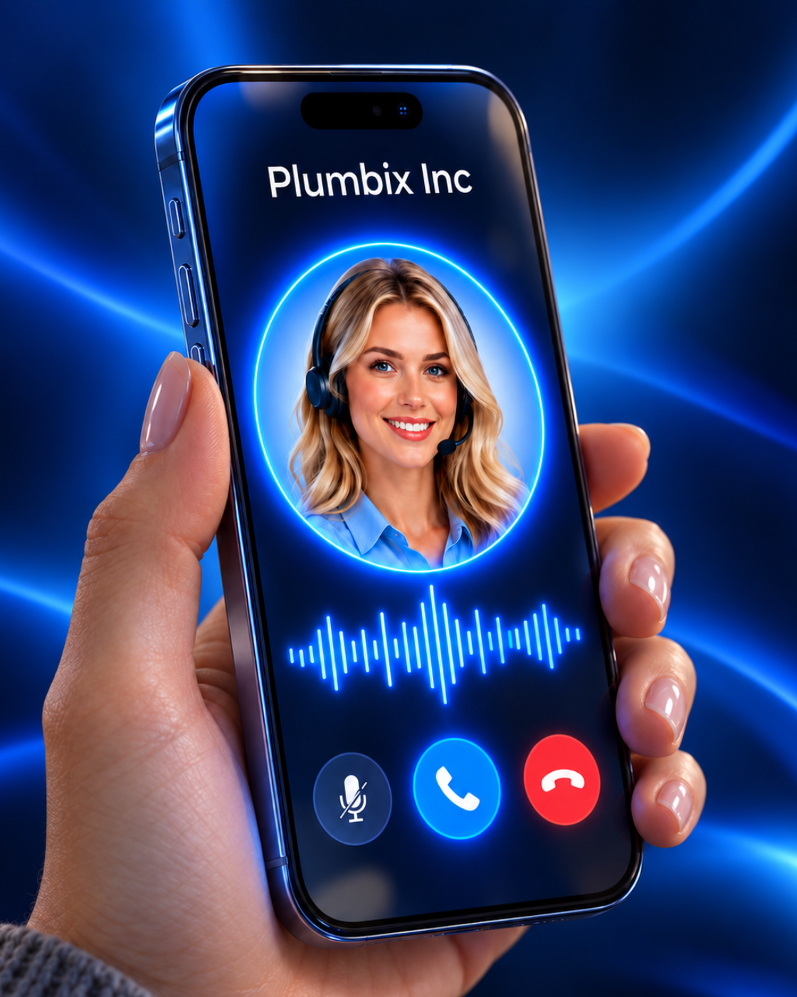 AI voice receptionist displayed on a smartphone
