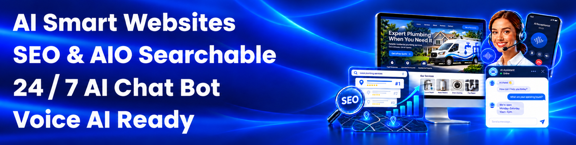 AI Smart Websites with SEO, AI chat, and voice AI capabilities