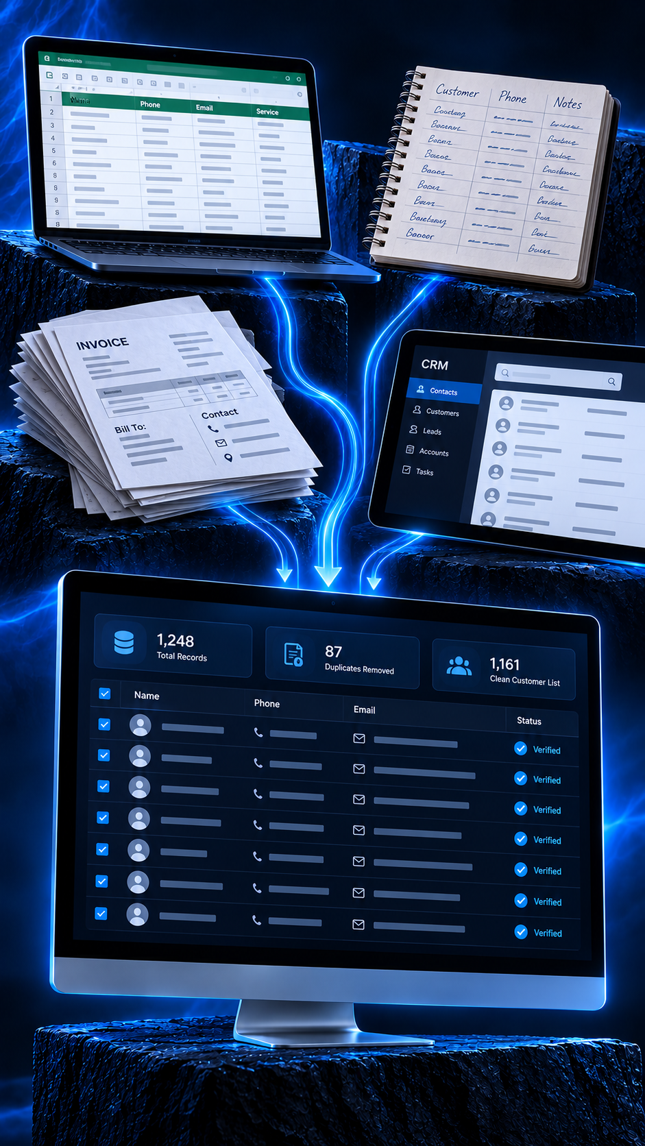 Past customer data collection and preparation system