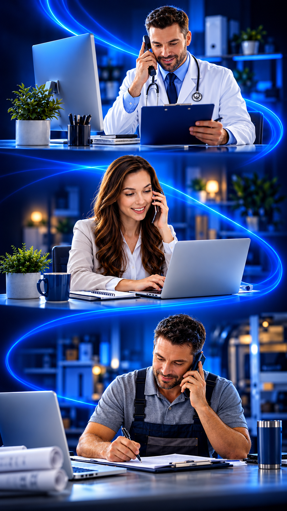 AI receptionist handling calls, scheduling appointments, and following up