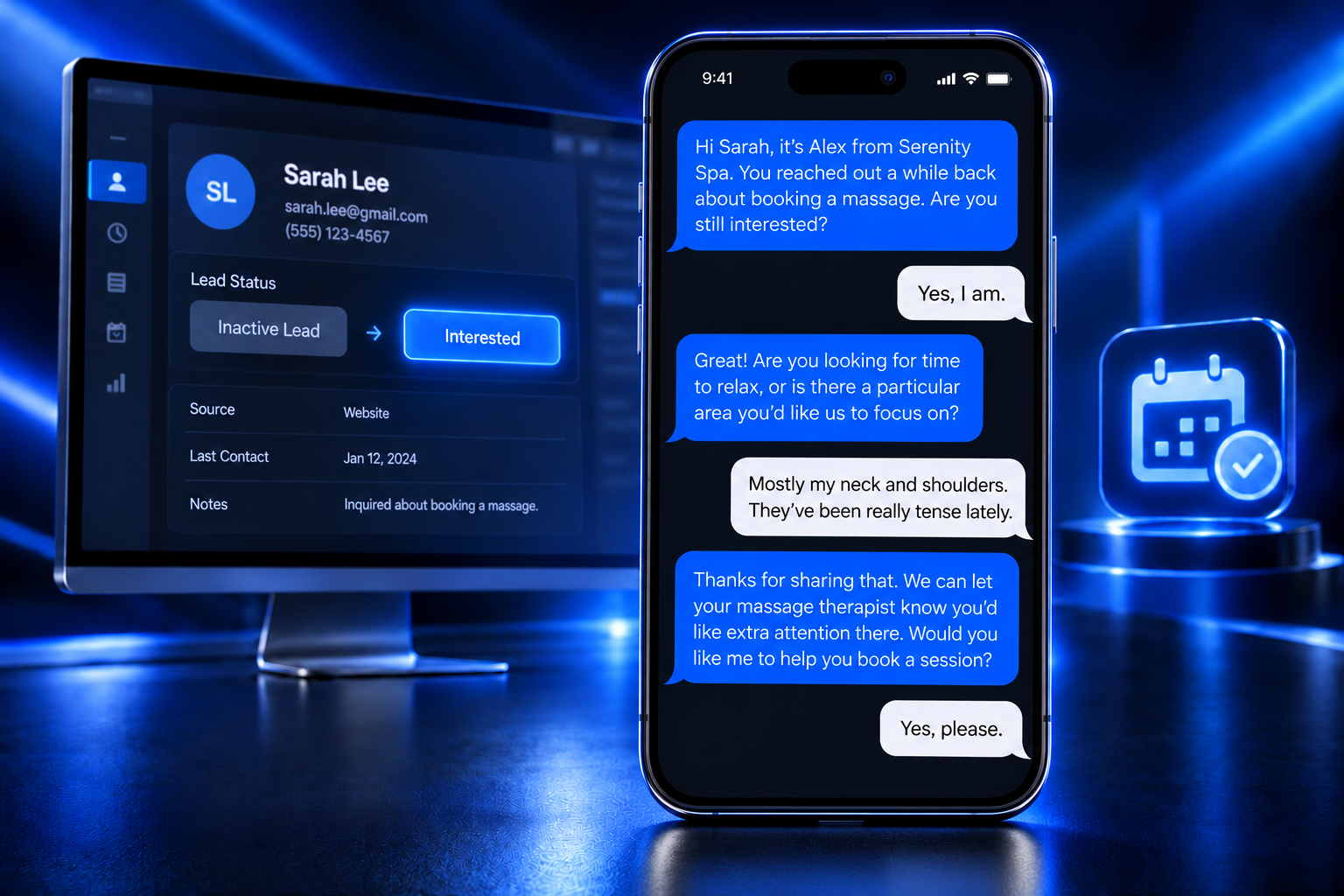 AI reactivating an inactive customer through a personalized conversation