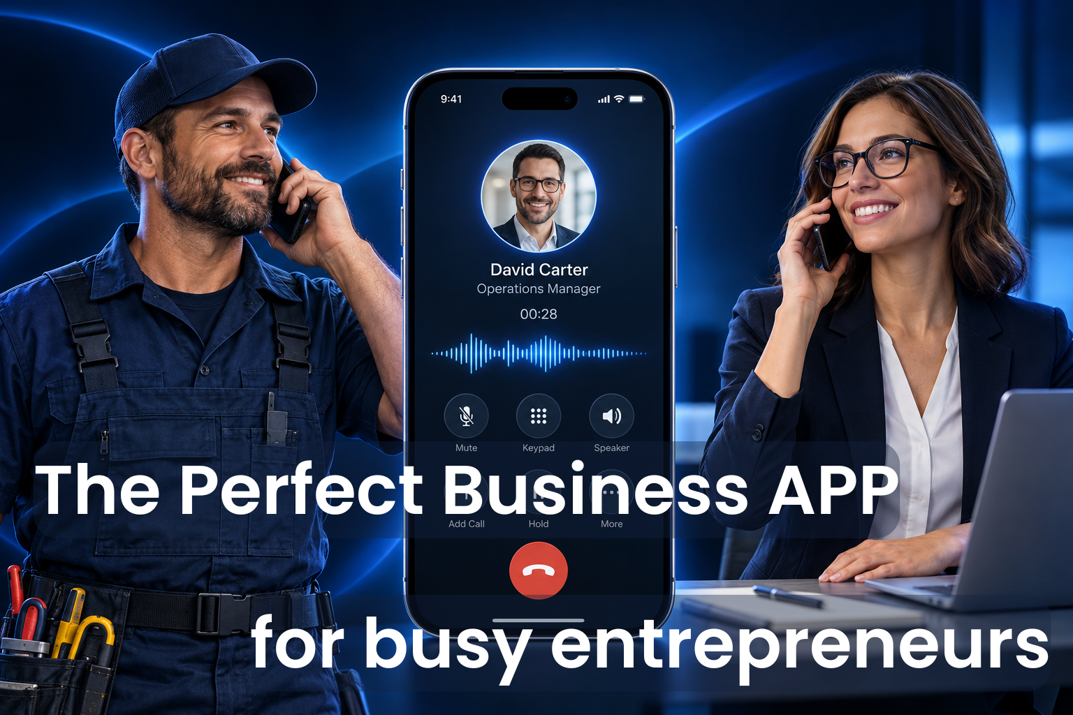 Business phone system connecting office and field professionals