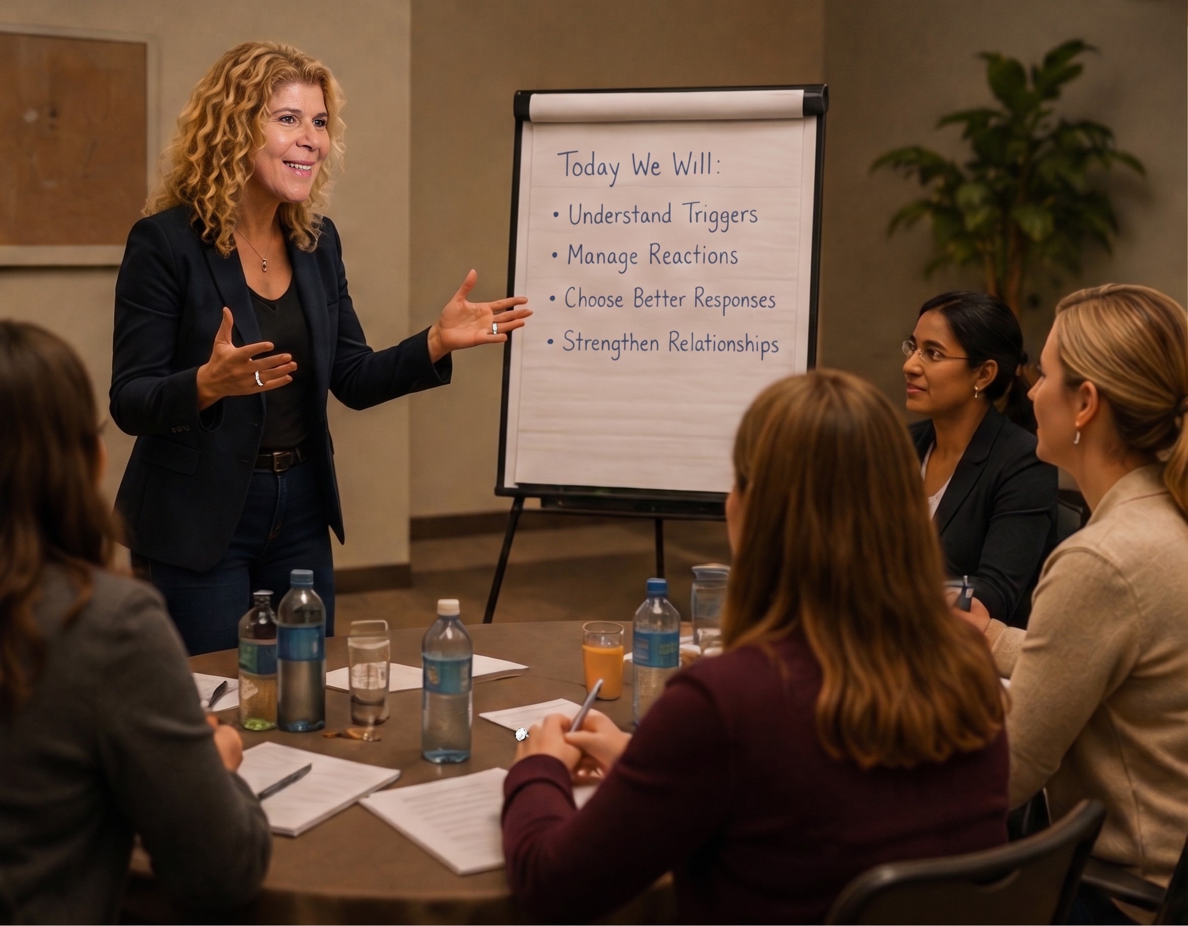 Erika Feinberg-Fugleberg leading an interactive professional leadership workshop