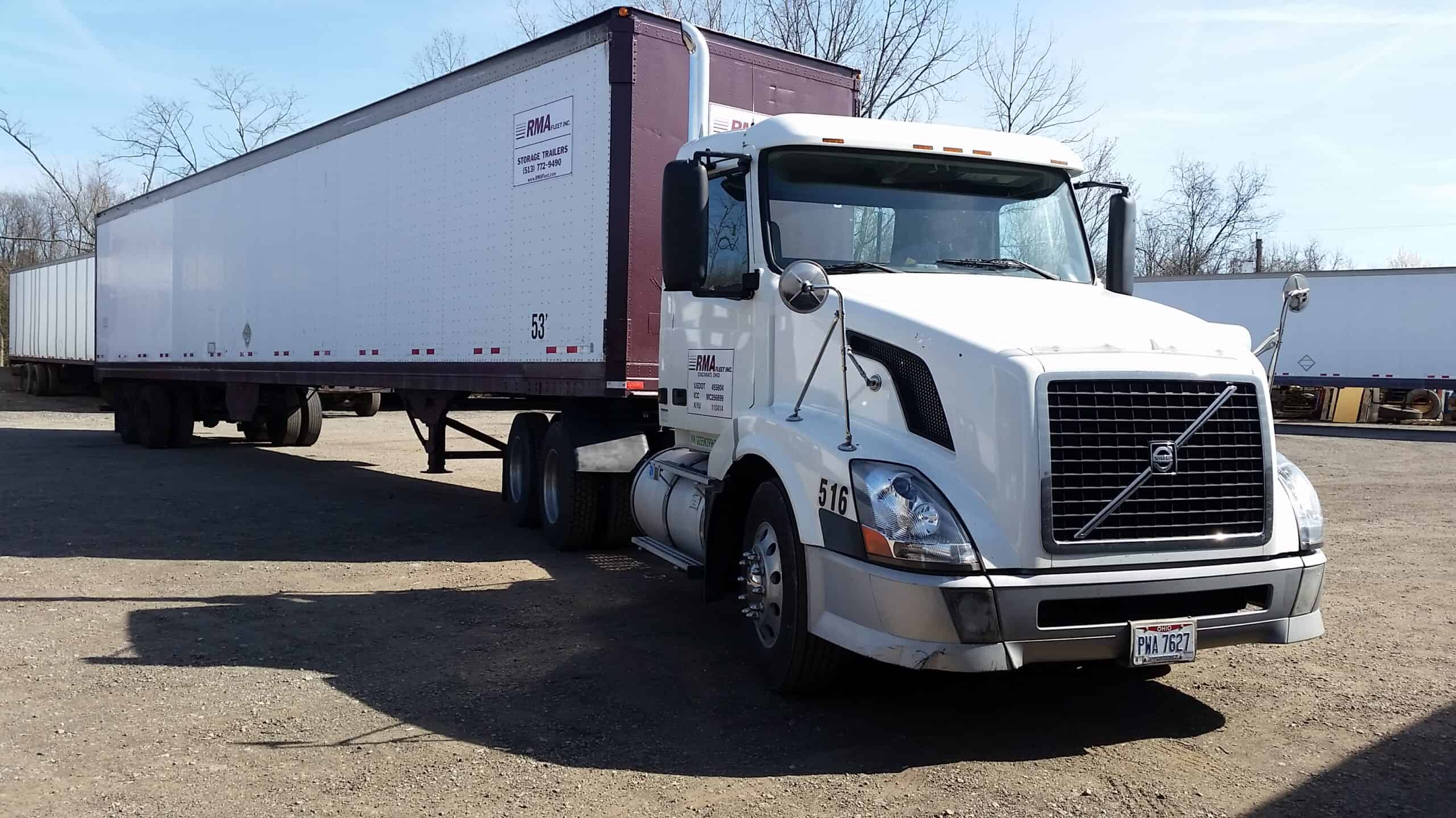 RMA Fleet storage trailers at West Chester Ohio facility