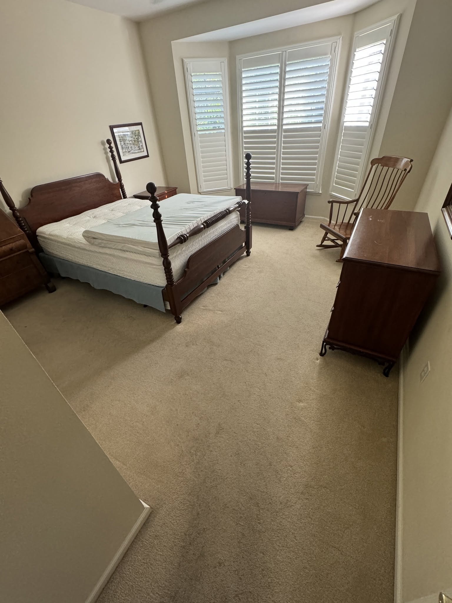 Room 1 carpet before replacement.