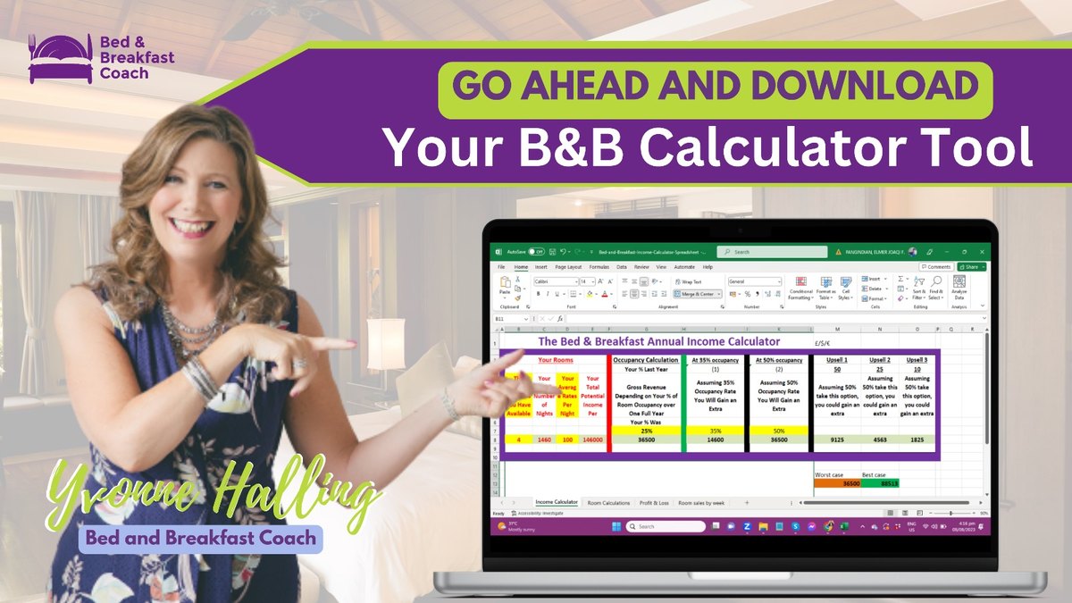 The B&B Income Calculator – free Excel download by Yvonne Halling