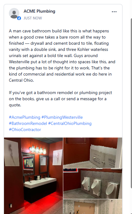 Social media post automatically created from CrewMotive Field Ops job photos, waiting for owner approval before it publishes