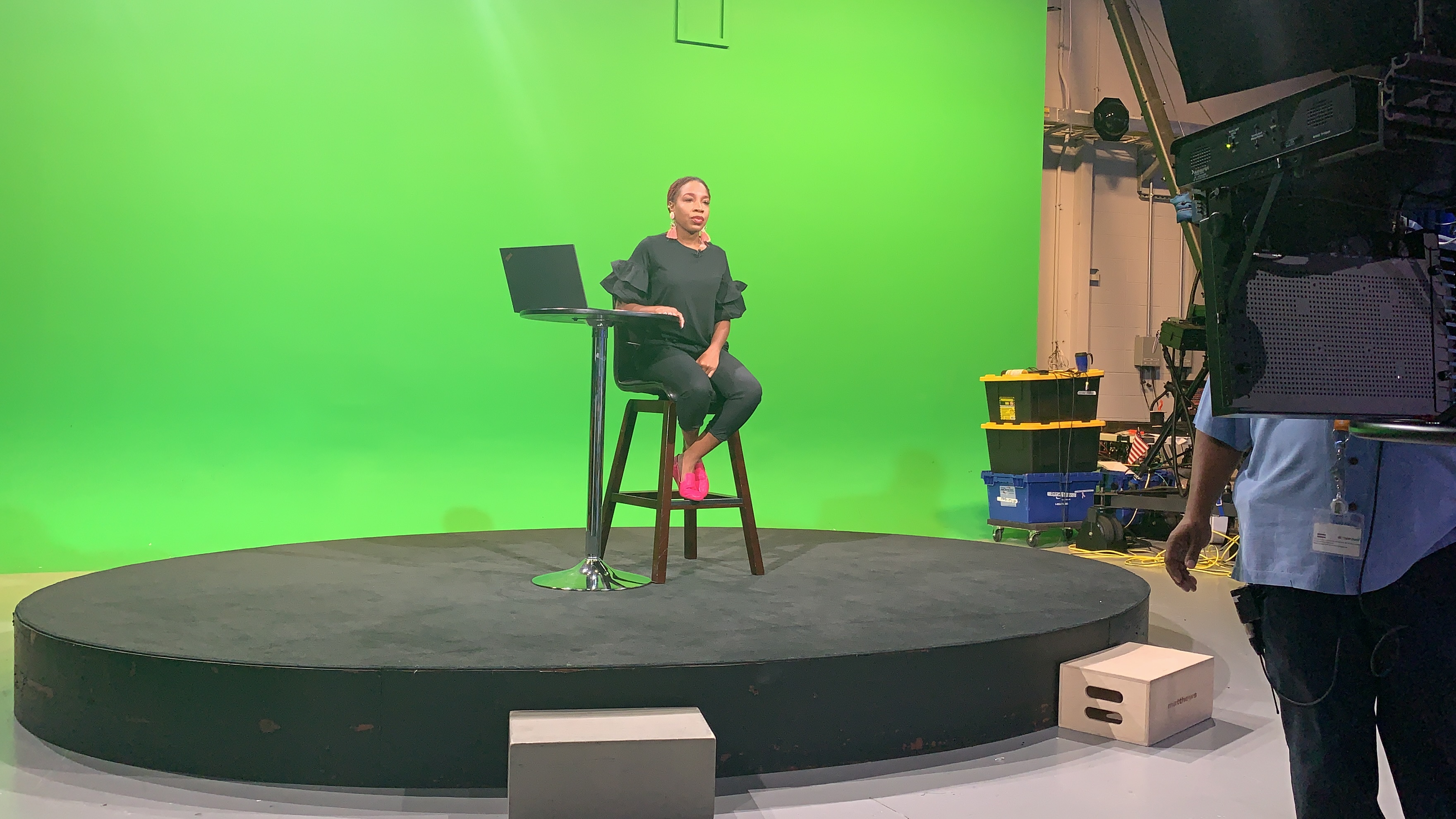 Dominique Stapleton filming Extra Credit at OCTFME