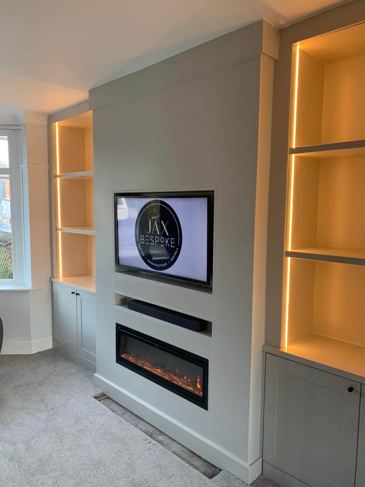 Bespoke fitted furniture with premium finish and hardware detail, installed by JAX Bespoke
