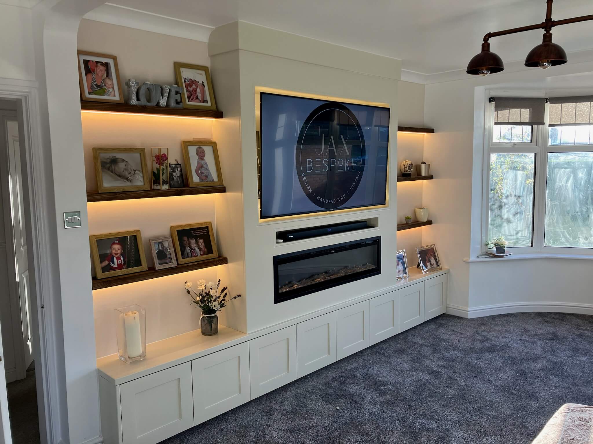Bespoke cabinetry media wall by JAX Bespoke Yorkshire
