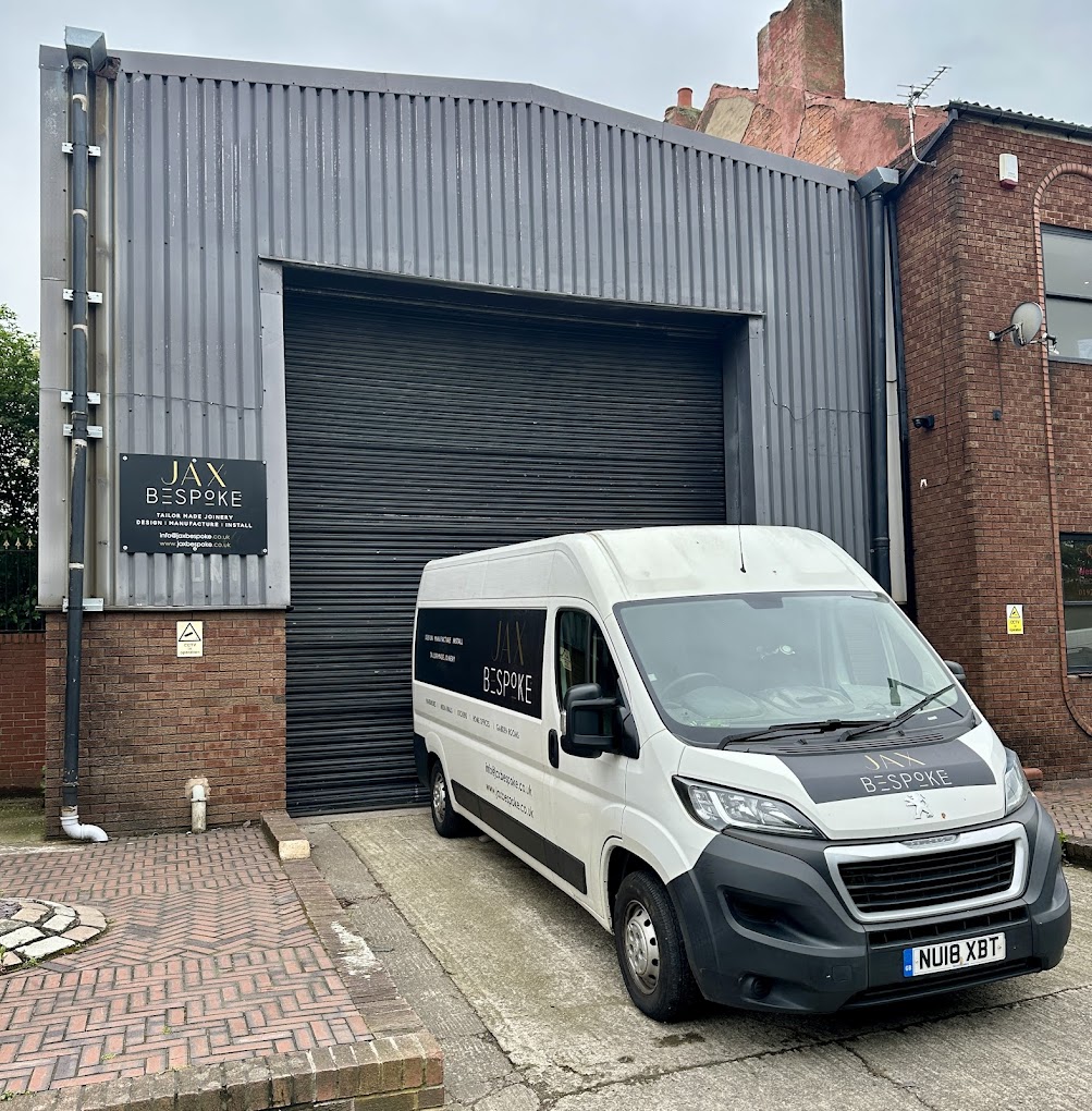 JAX Bespoke company van outside a project in Thornes, Wakefield, Yorkshire