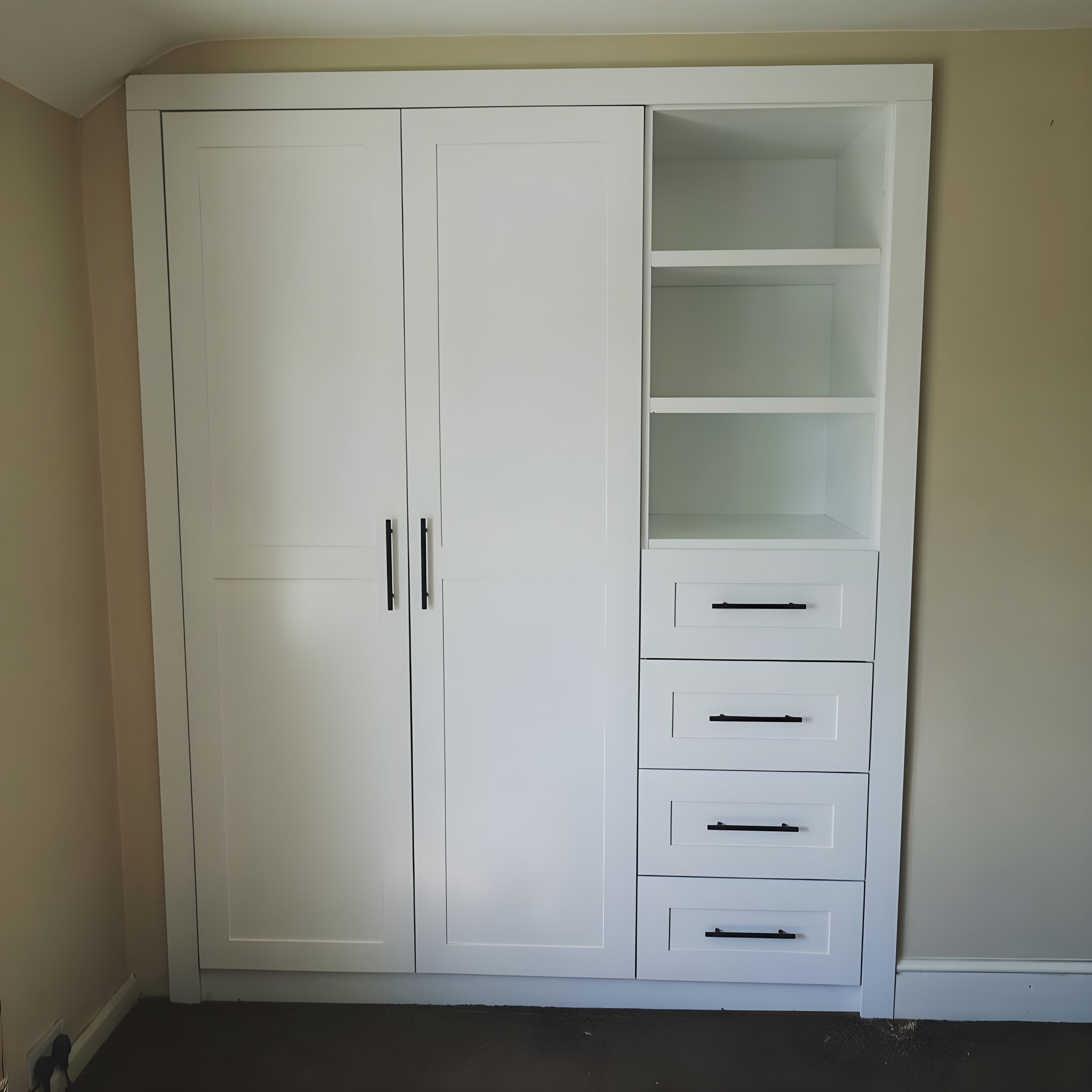 Fitted wardrobe built into a bedroom alcove — handcrafted by JAX Bespoke Yorkshire
