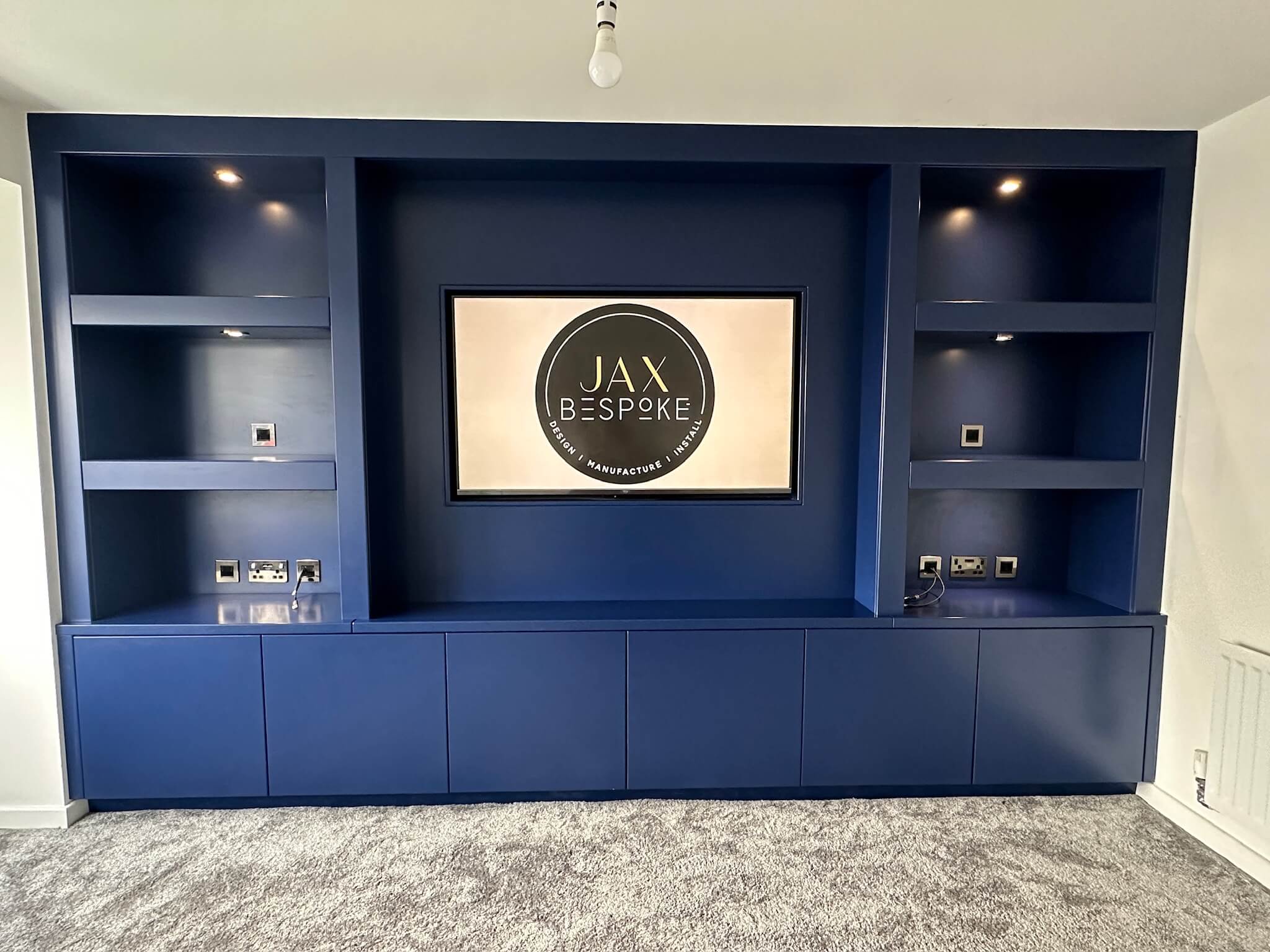 Bespoke cabinetry media wall by JAX Bespoke Yorkshire