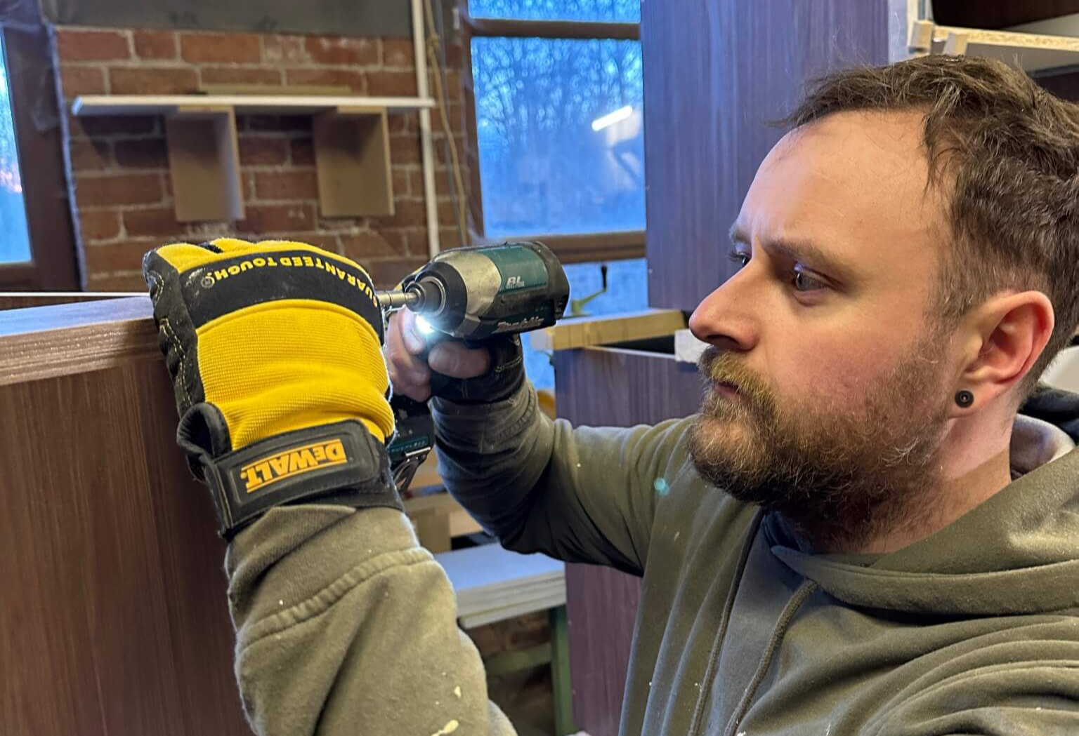 JAX Bespoke craftsman at work in the Wakefield joinery workshop
