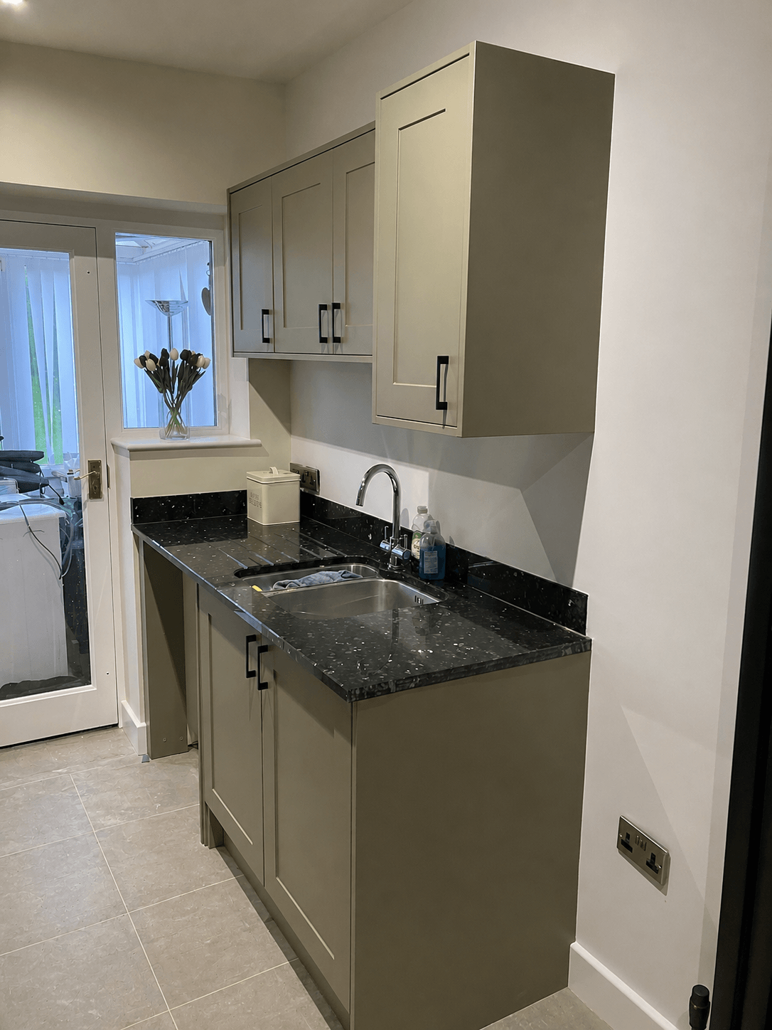Handcrafted bespoke kitchen with painted cabinetry, individually designed and built by JAX Bespoke for a York property