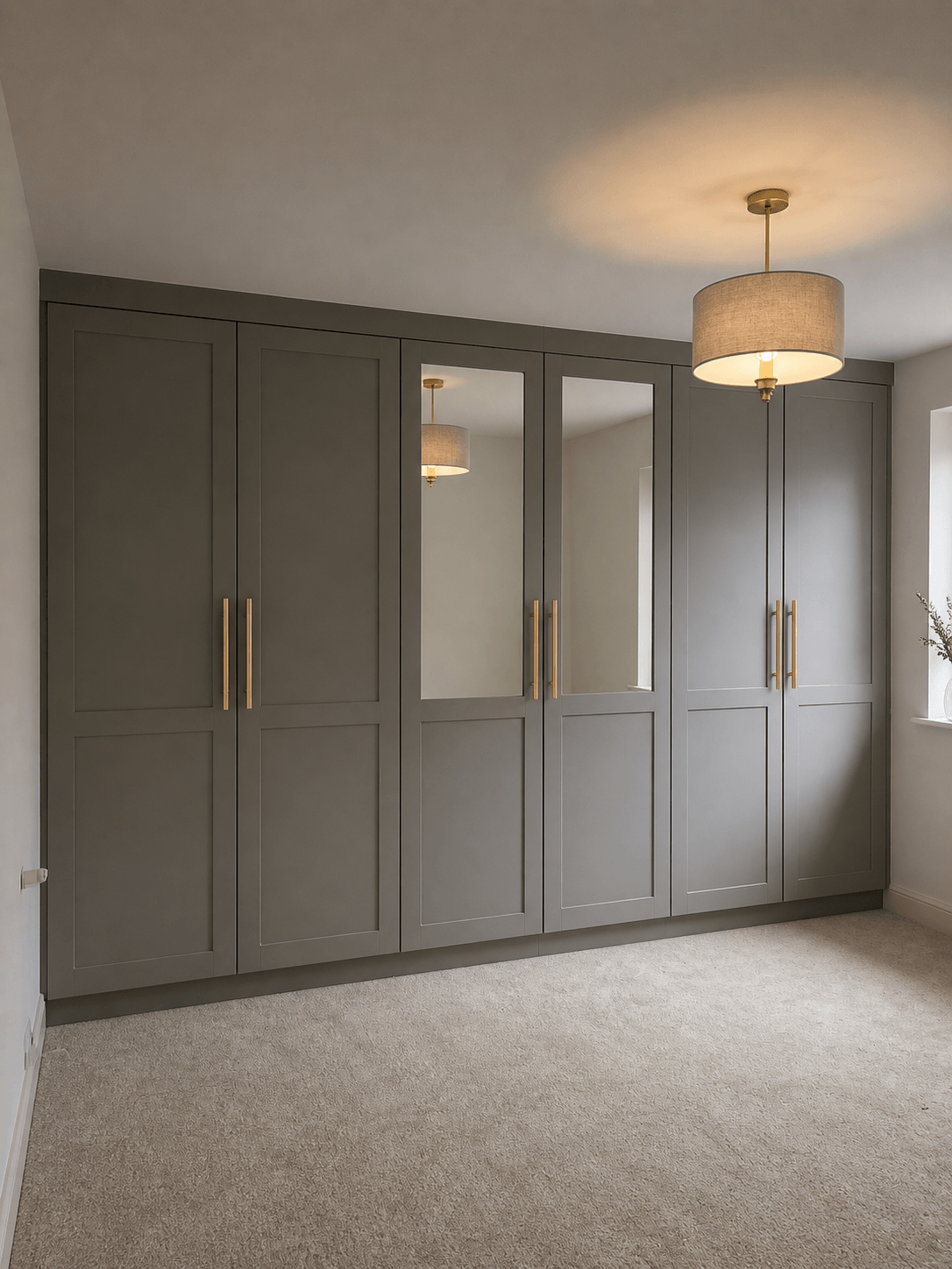 Bespoke fitted wardrobe showing seamless floor-to-ceiling fit with no filler panels or visible gaps, installed by JAX Bespoke
