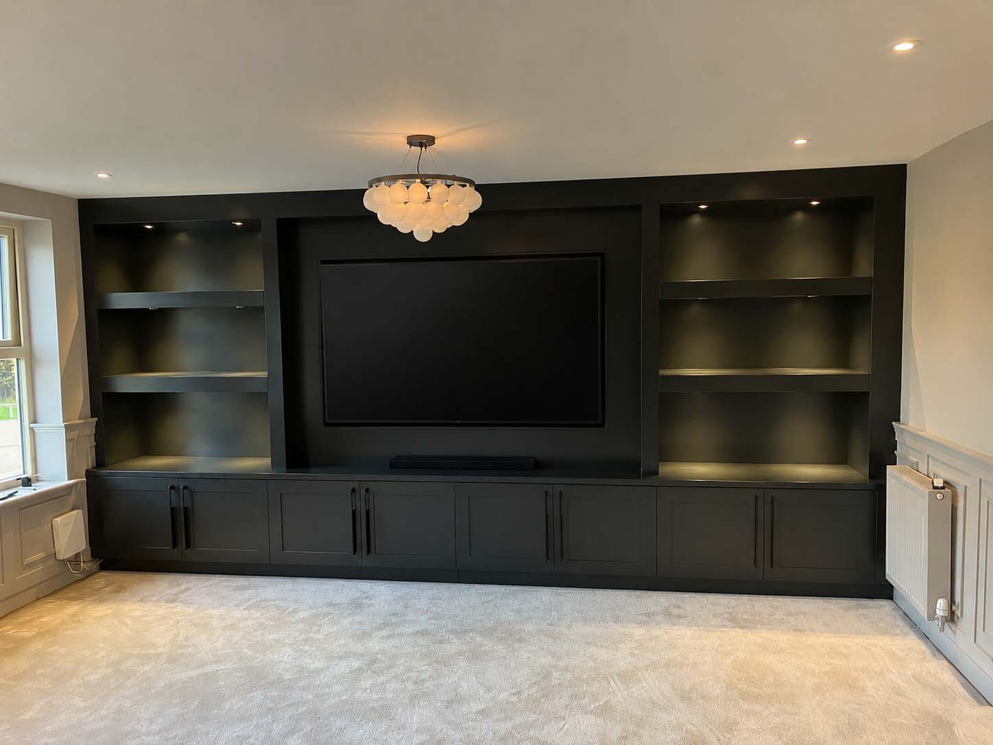 Bespoke cabinetry media wall by JAX Bespoke Yorkshire