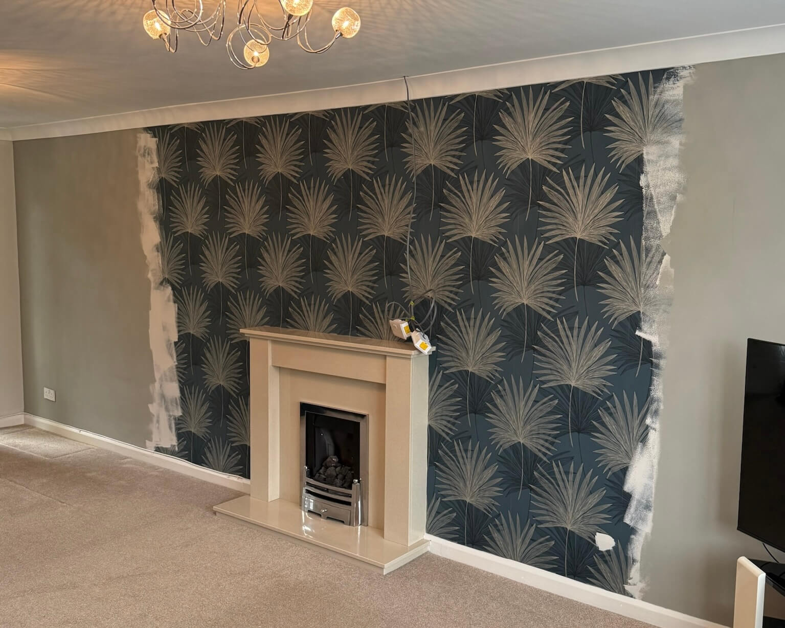 Empty room before bespoke cabinetry media wall installation by JAX Bespoke Yorkshire
