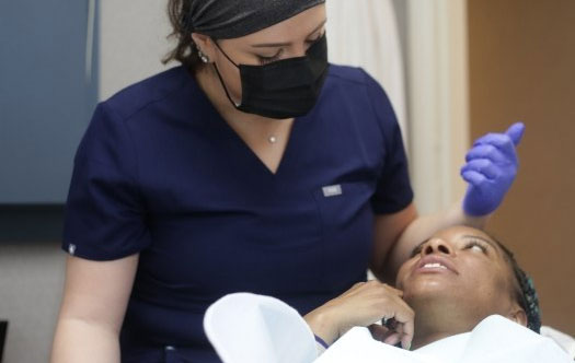 Woman with tooth pain