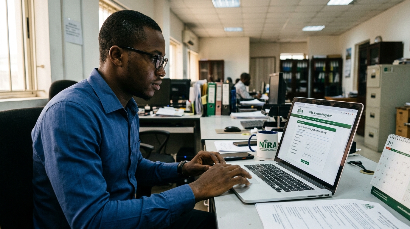 Illustration showing the domain registration process in Nigeria for ‘The Ultimate Guide To Domain Registration In Nigeria