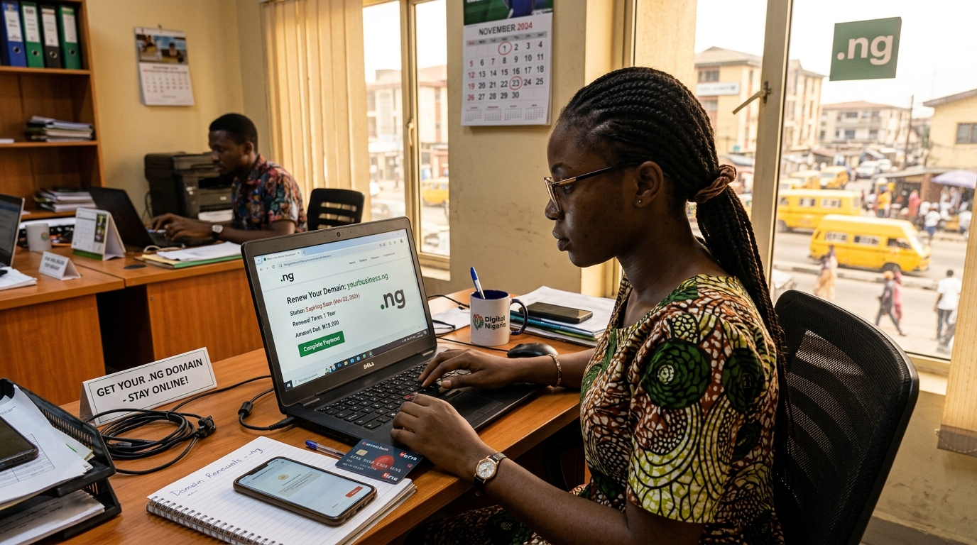 Domain renewal process in Nigeria illustration