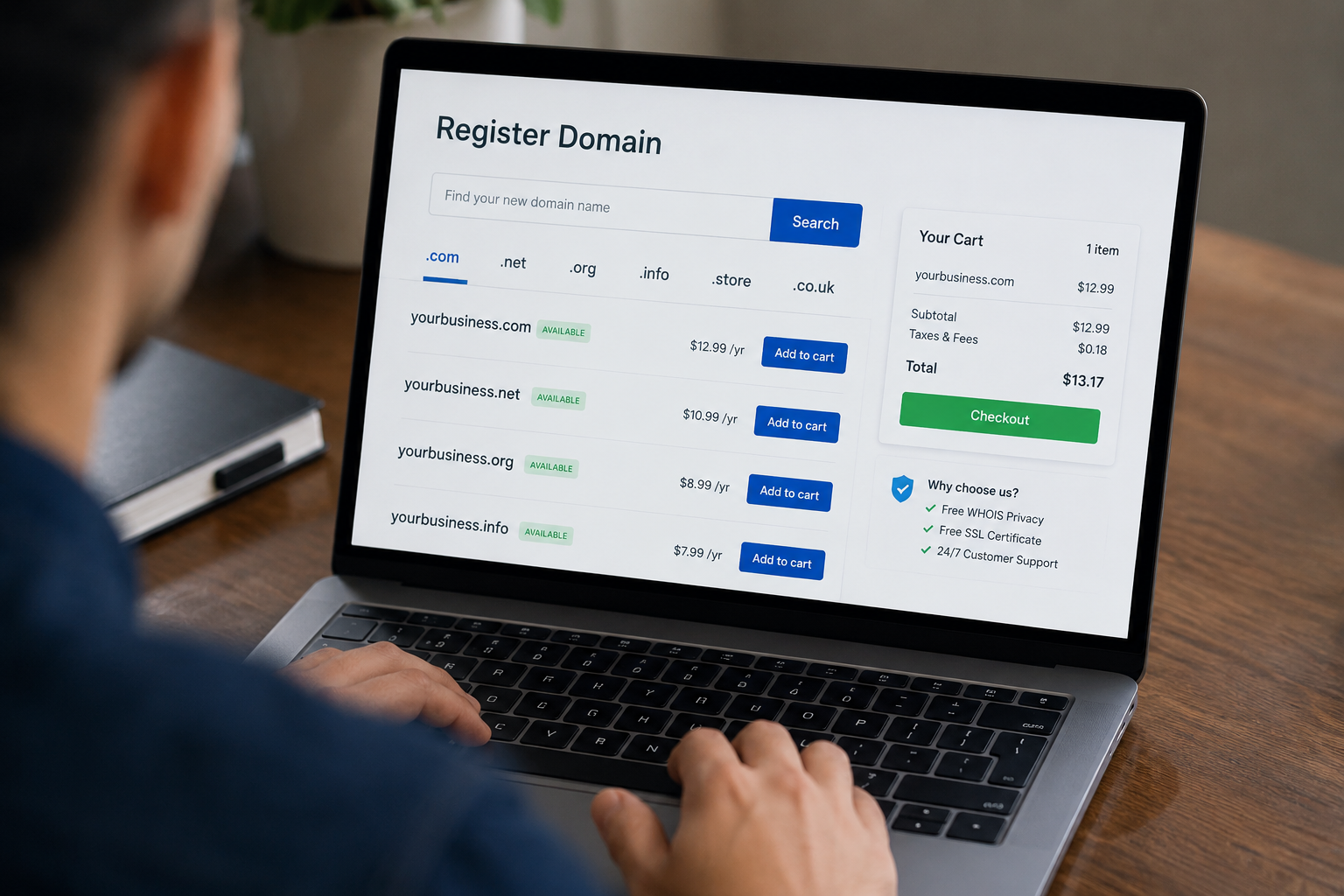Choosing a domain name online Choosing a domain name online