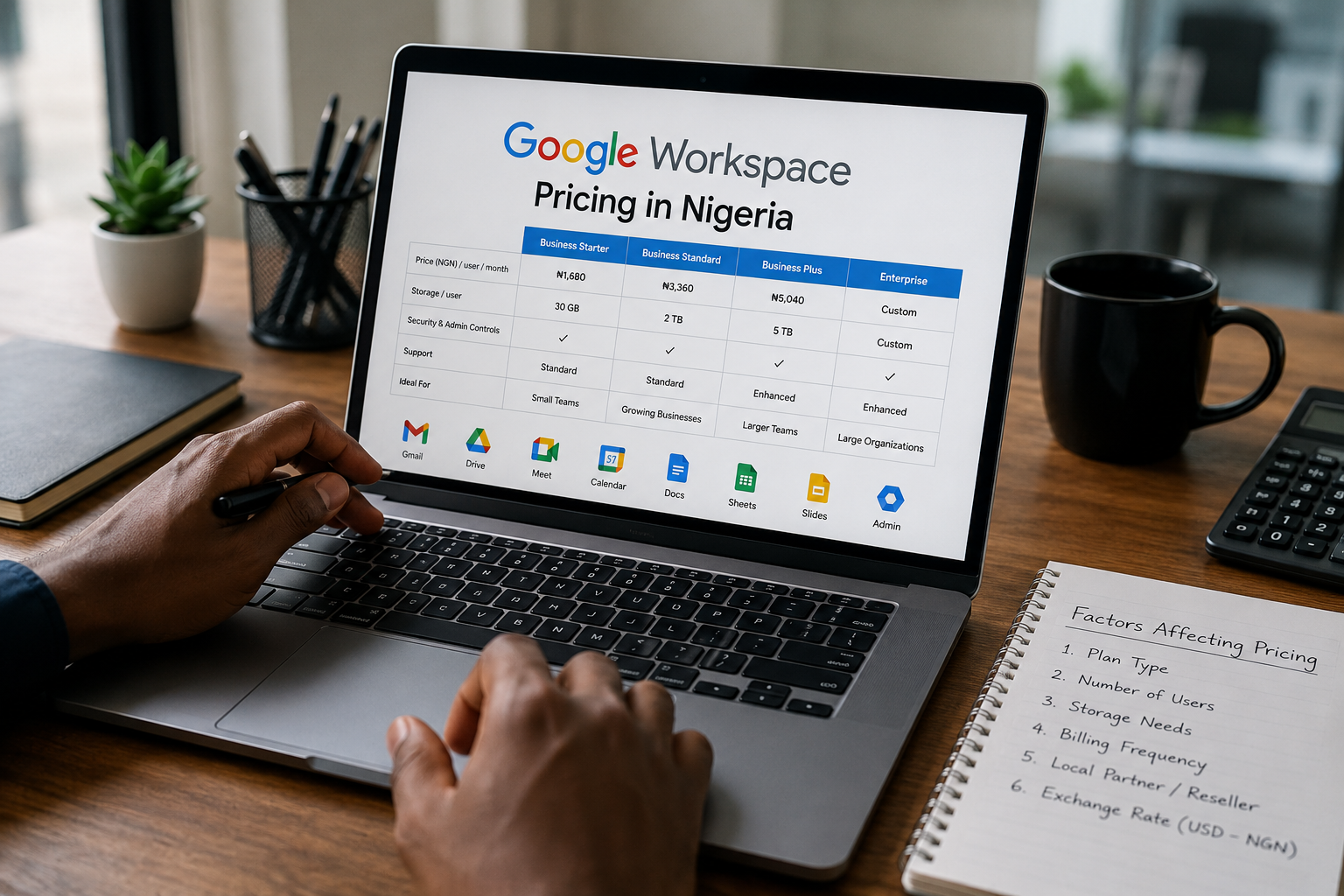 Google Workspace pricing factors for businesses in Nigeria Google Workspace pricing factors for businesses in Nigeria