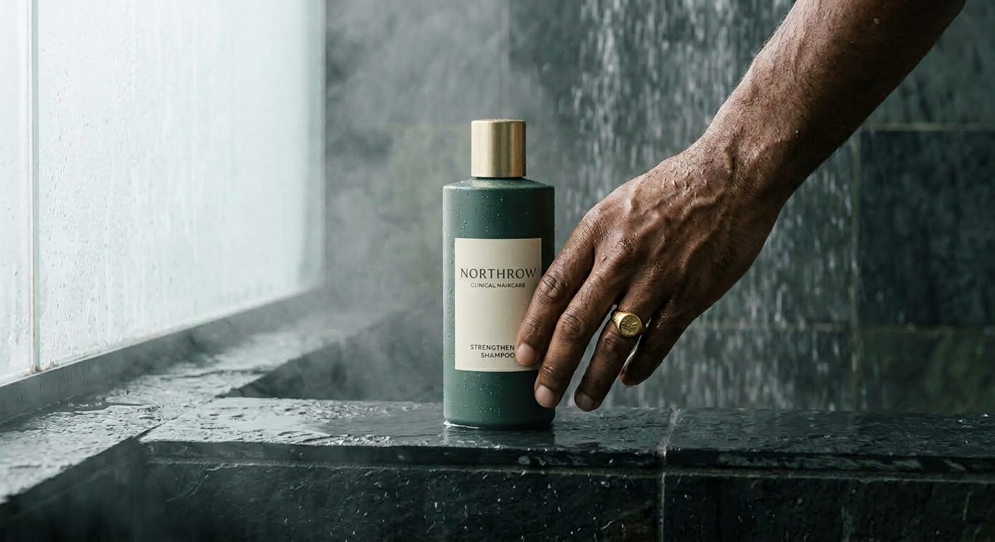 Shampoo in use in the shower