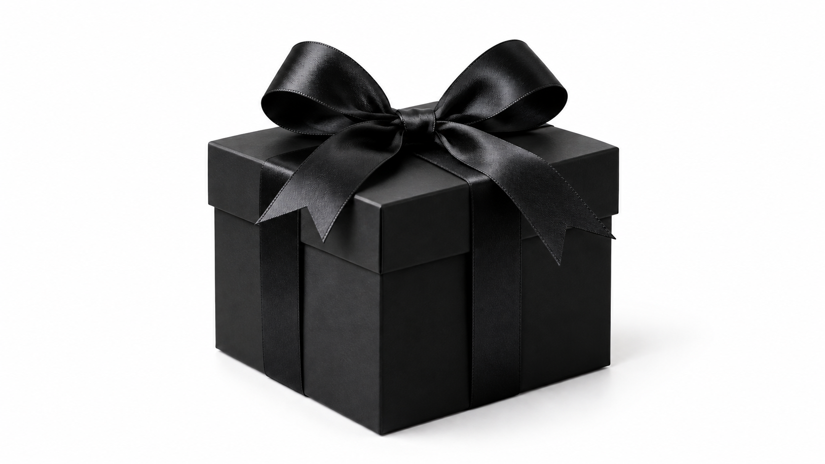black gift box on white background