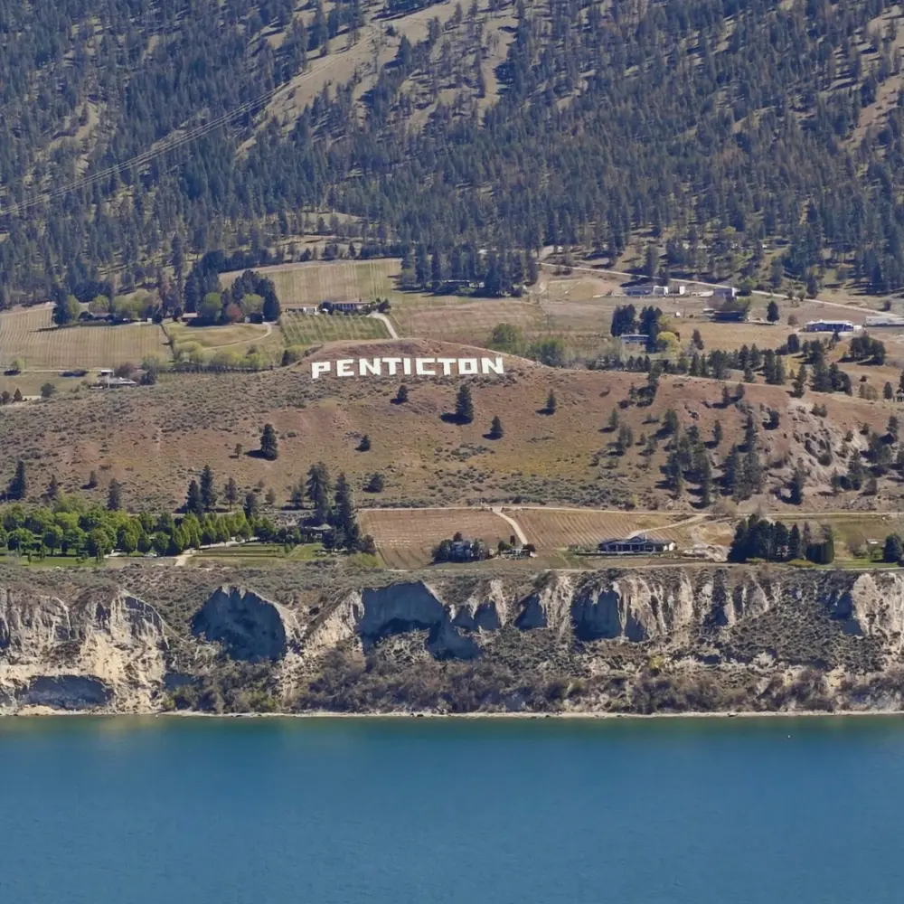 Penticton waterfront and the Naramata Bench in the South Okanagan, BC
