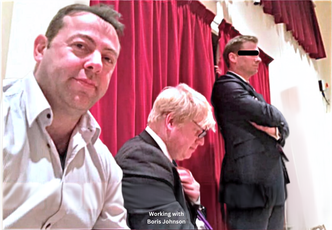 Richard Martinez on assignment working with Boris Johnson